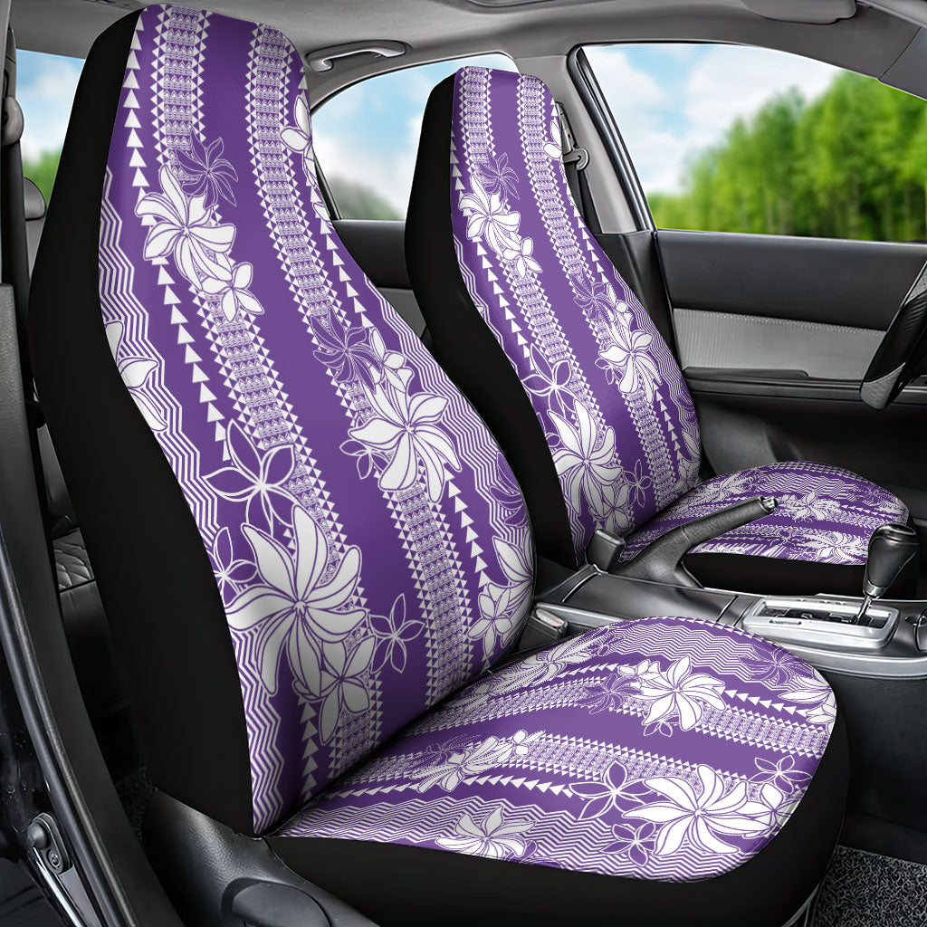 Hawaii Kakau Tribal Car Seat Cover With Purple Tiare