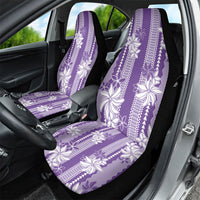 Hawaii Kakau Tribal Car Seat Cover With Purple Tiare