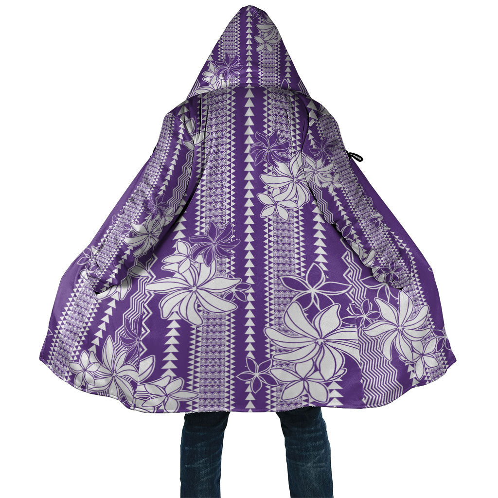 Hawaii Kakau Tribal Cloak With Purple Tiare