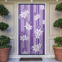 Hawaii Kakau Tribal Door Cover With Purple Tiare LT05 Purple - Polynesian Pride