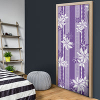 Hawaii Kakau Tribal Door Cover With Purple Tiare LT05 - Polynesian Pride