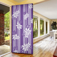 Hawaii Kakau Tribal Door Cover With Purple Tiare LT05 - Polynesian Pride