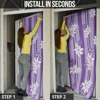Hawaii Kakau Tribal Door Cover With Purple Tiare LT05 - Polynesian Pride