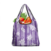 Hawaii Kakau Tribal Grocery Bag With Purple Tiare