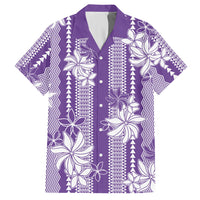 Hawaii Kakau Tribal Hawaiian Shirt With Purple Tiare