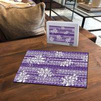 Hawaii Kakau Tribal Puzzle With Purple Tiare