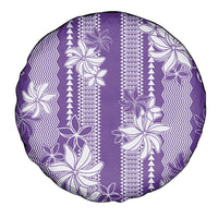 Hawaii Kakau Tribal Spare Tire Cover With Purple Tiare