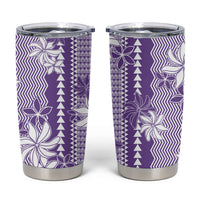 Hawaii Kakau Tribal Tumbler Cup With Purple Tiare LT05 Purple - Polynesian Pride