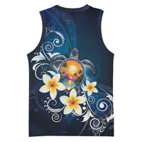 Hawaii Honu Basketball Jersey Polynesian Curves Plumeria - Polynesian Pride