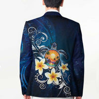 Hawaii Honu Blazer Polynesian Curves Plumeria - Polynesian Pride