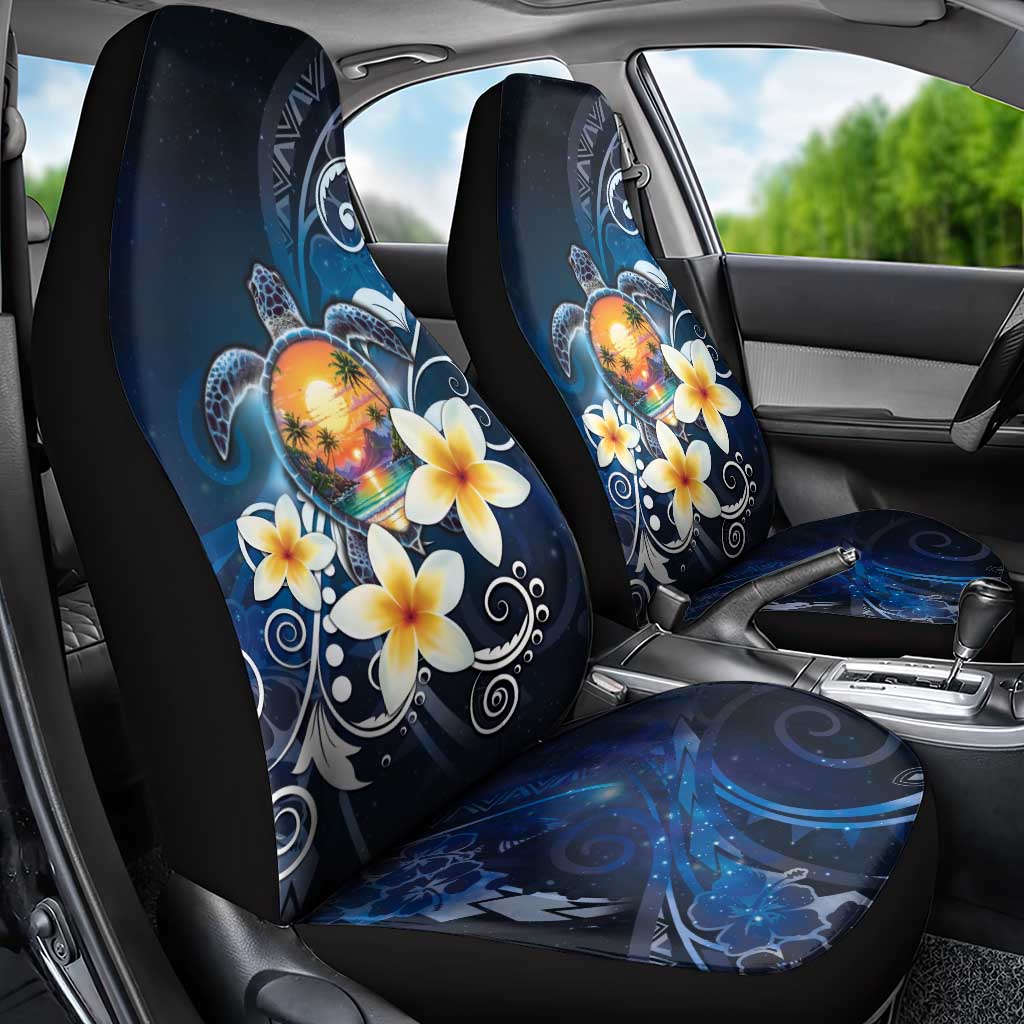 Hawaii Honu Car Seat Cover Polynesian Curves Plumeria - Polynesian Pride