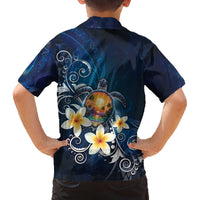 Hawaii Honu Family Matching Off The Shoulder Long Sleeve Dress and Hawaiian Shirt Polynesian Curves Plumeria - Polynesian Pride