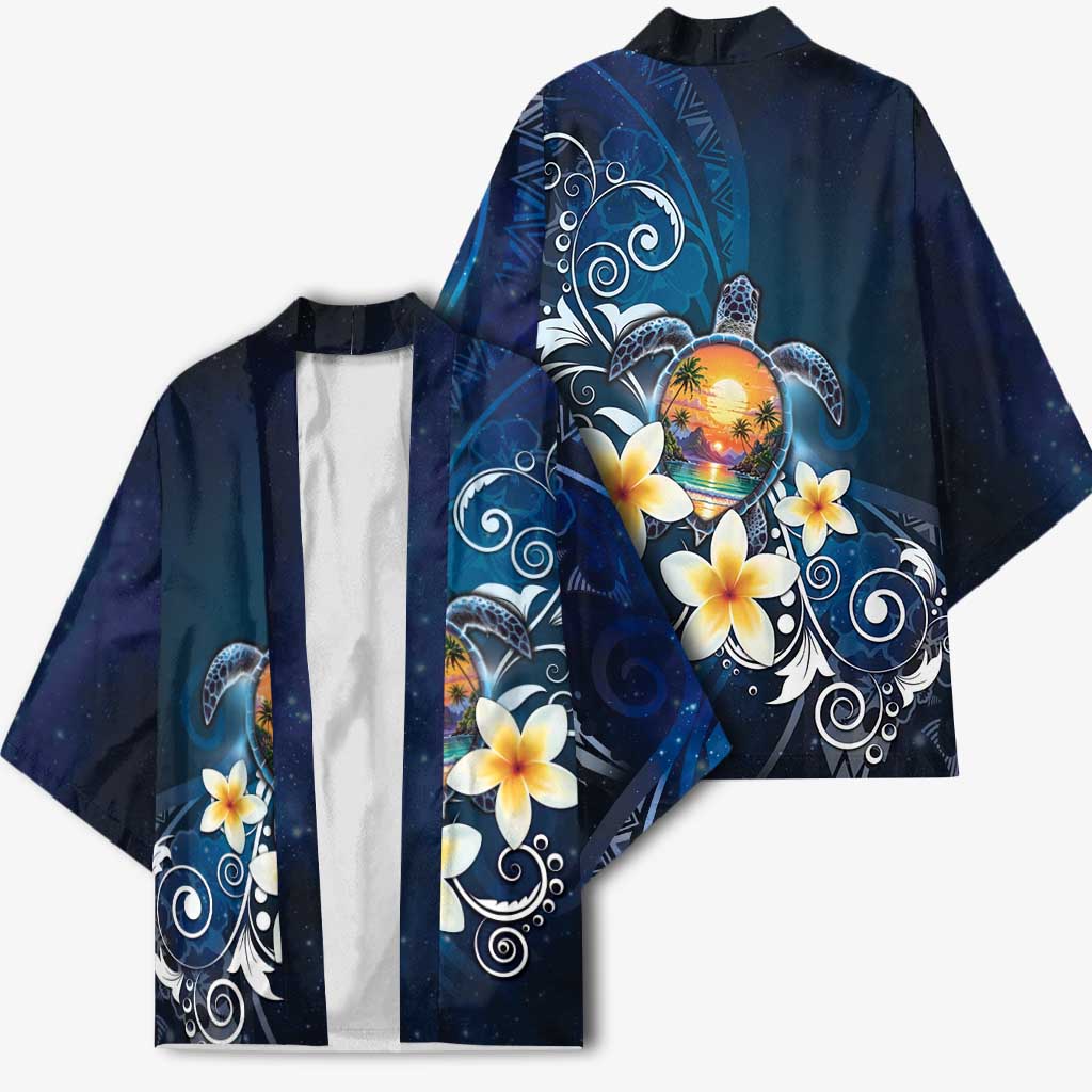 Hawaii Honu Kimono Polynesian Curves Plumeria - Polynesian Pride