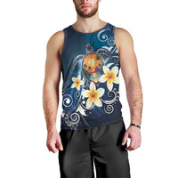 Hawaii Honu Men Tank Top Polynesian Curves Plumeria - Polynesian Pride