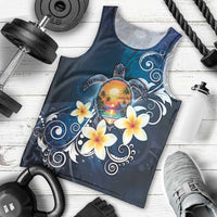 Hawaii Honu Men Tank Top Polynesian Curves Plumeria - Polynesian Pride