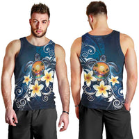 Hawaii Honu Men Tank Top Polynesian Curves Plumeria - Polynesian Pride