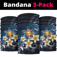 Hawaii Honu Neck Gaiter Polynesian Curves Plumeria - Polynesian Pride