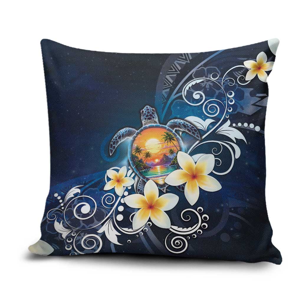 Hawaii Honu Pillow Cover Polynesian Curves Plumeria - Polynesian Pride