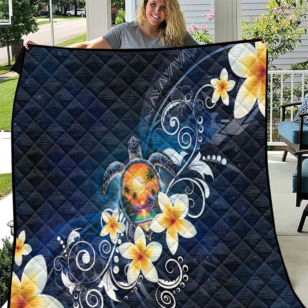 Hawaii Honu Quilt Polynesian Curves Plumeria - Polynesian Pride