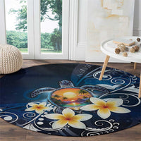 Hawaii Honu Round Carpet Polynesian Curves Plumeria - Polynesian Pride
