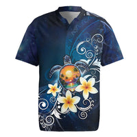Hawaii Honu Rugby Jersey Polynesian Curves Plumeria - Polynesian Pride
