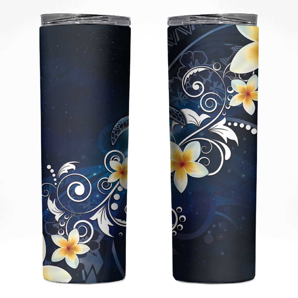 Hawaii Honu Skinny Tumbler Polynesian Curves Plumeria - Polynesian Pride