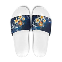 Hawaii Honu Slide Sandals Polynesian Curves Plumeria - Polynesian Pride