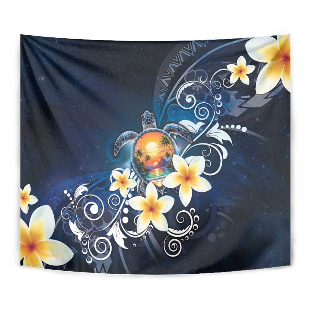 Hawaii Honu Tapestry Polynesian Curves Plumeria - Polynesian Pride