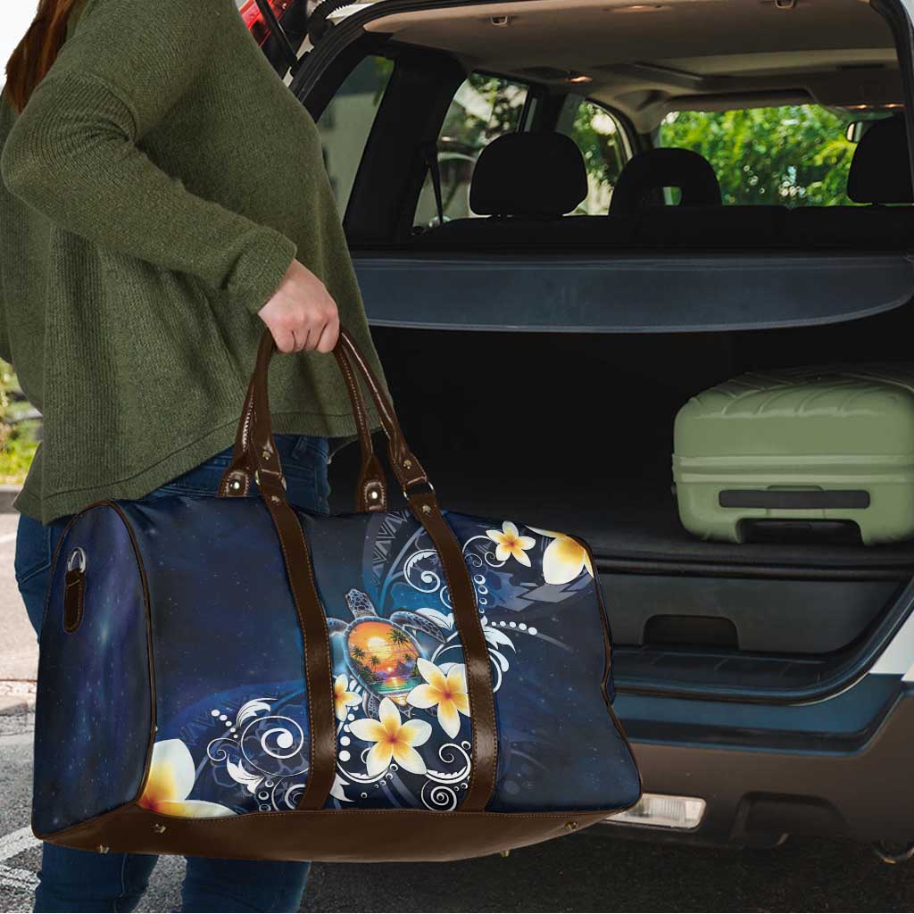 Hawaii Honu Travel Bag Polynesian Curves Plumeria - Polynesian Pride