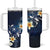 Hawaii Honu Tumbler With Handle Polynesian Curves Plumeria - Polynesian Pride