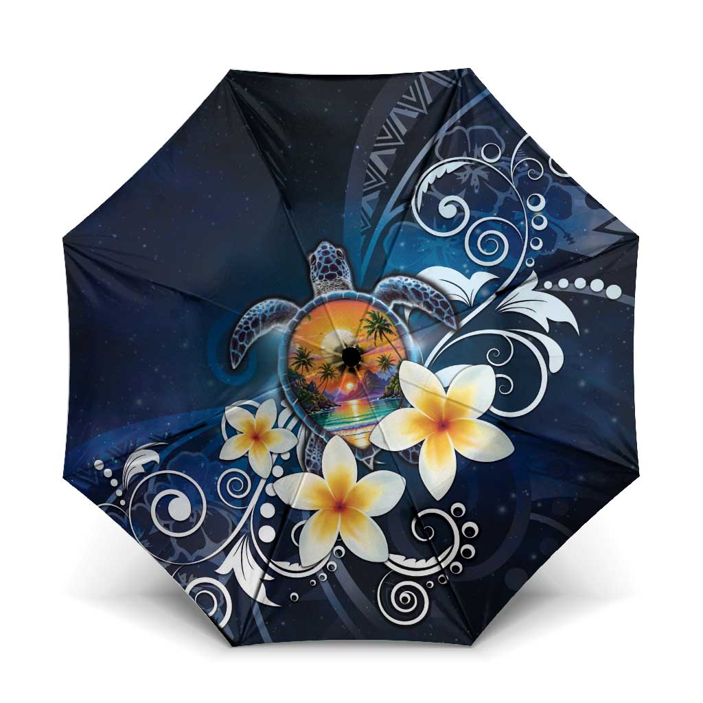 Hawaii Honu Umbrella Polynesian Curves Plumeria - Polynesian Pride