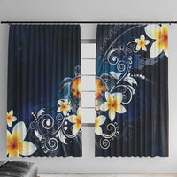 Hawaii Honu Window Curtain Polynesian Curves Plumeria - Polynesian Pride