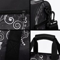 Hawaii Honu Duffle Bag Polynesian Curves Plumeria Grayscale LT05 - Polynesian Pride