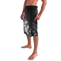 Hawaii Honu Lavalava Polynesian Curves Plumeria Grayscale - Polynesian Pride