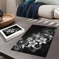 Hawaii Honu Puzzle Polynesian Curves Plumeria Grayscale - Polynesian Pride