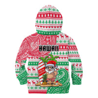 Hawaii Christmas Kid Hoodie Santa Claus Surf Mele Kalikimaka LT05 - Polynesian Pride