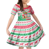 Hawaii Christmas Kid Short Sleeve Dress Santa Claus Surf Mele Kalikimaka LT05 KID Red - Polynesian Pride