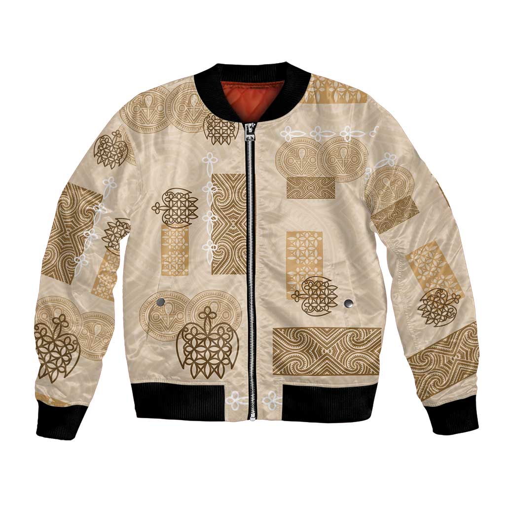 Vintage Lapita Bomber Jacket Iconic Double Face Pattern Beige