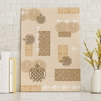 Vintage Lapita Canvas Wall Art Iconic Double Face Pattern Beige