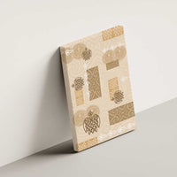 Vintage Lapita Canvas Wall Art Iconic Double Face Pattern Beige