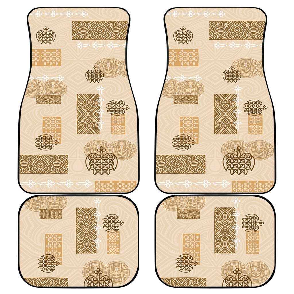 Vintage Lapita Car Mats Iconic Double Face Pattern Beige