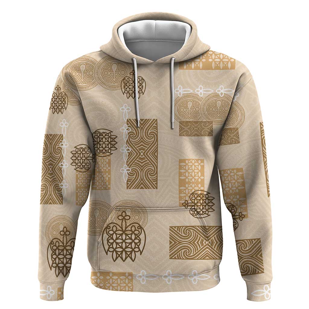 Vintage Lapita Hoodie Iconic Double Face Pattern Beige