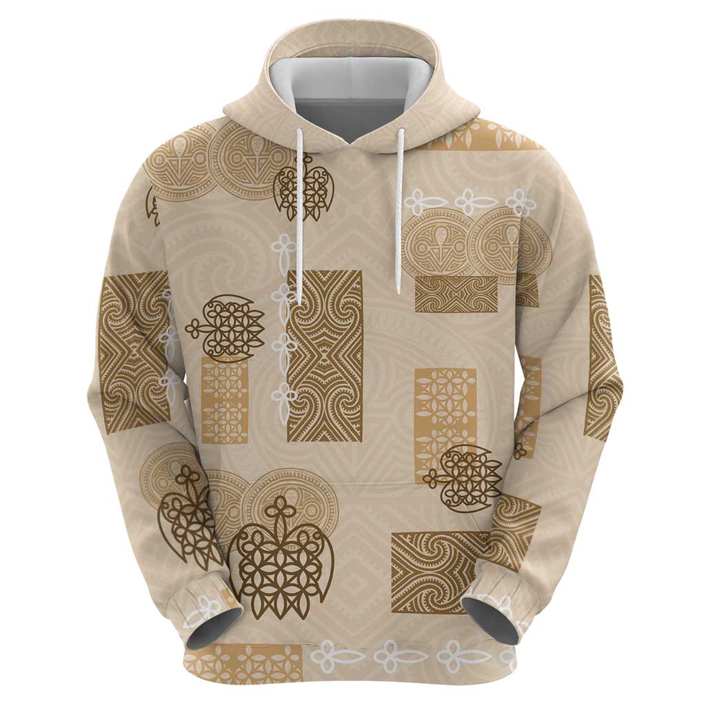 Vintage Lapita Hoodie Iconic Double Face Pattern Beige