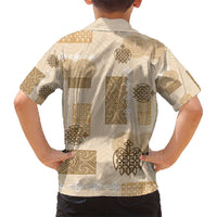 Vintage Lapita Kid Hawaiian Shirt Iconic Double Face Pattern Beige