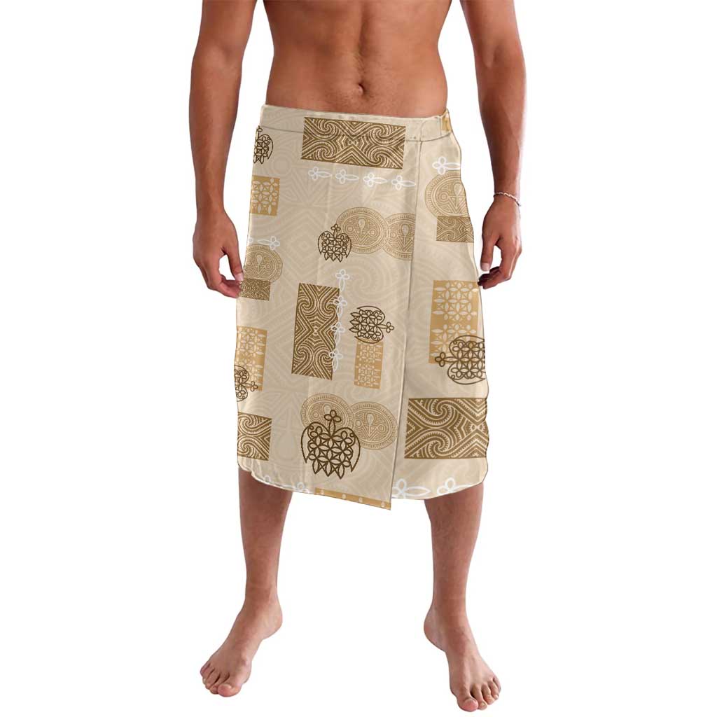 Vintage Lapita Lavalava Iconic Double Face Pattern Beige