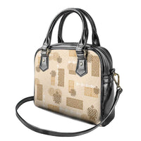 Vintage Lapita Shoulder Handbag Iconic Double Face Pattern Beige