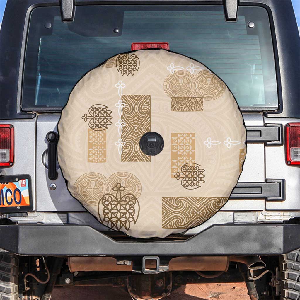 Vintage Lapita Spare Tire Cover Iconic Double Face Pattern Beige