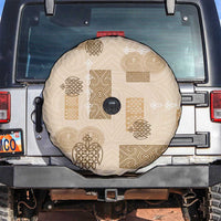 Vintage Lapita Spare Tire Cover Iconic Double Face Pattern Beige