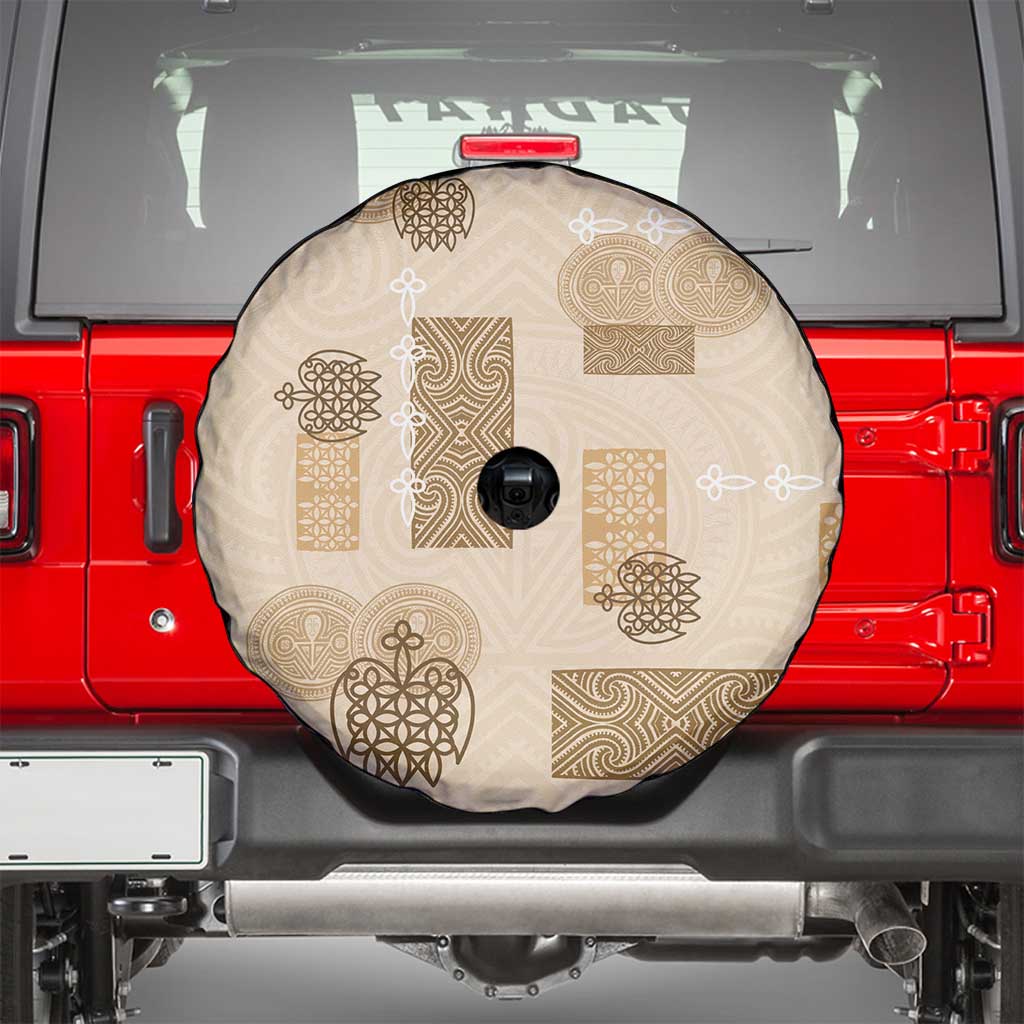 Vintage Lapita Spare Tire Cover Iconic Double Face Pattern Beige
