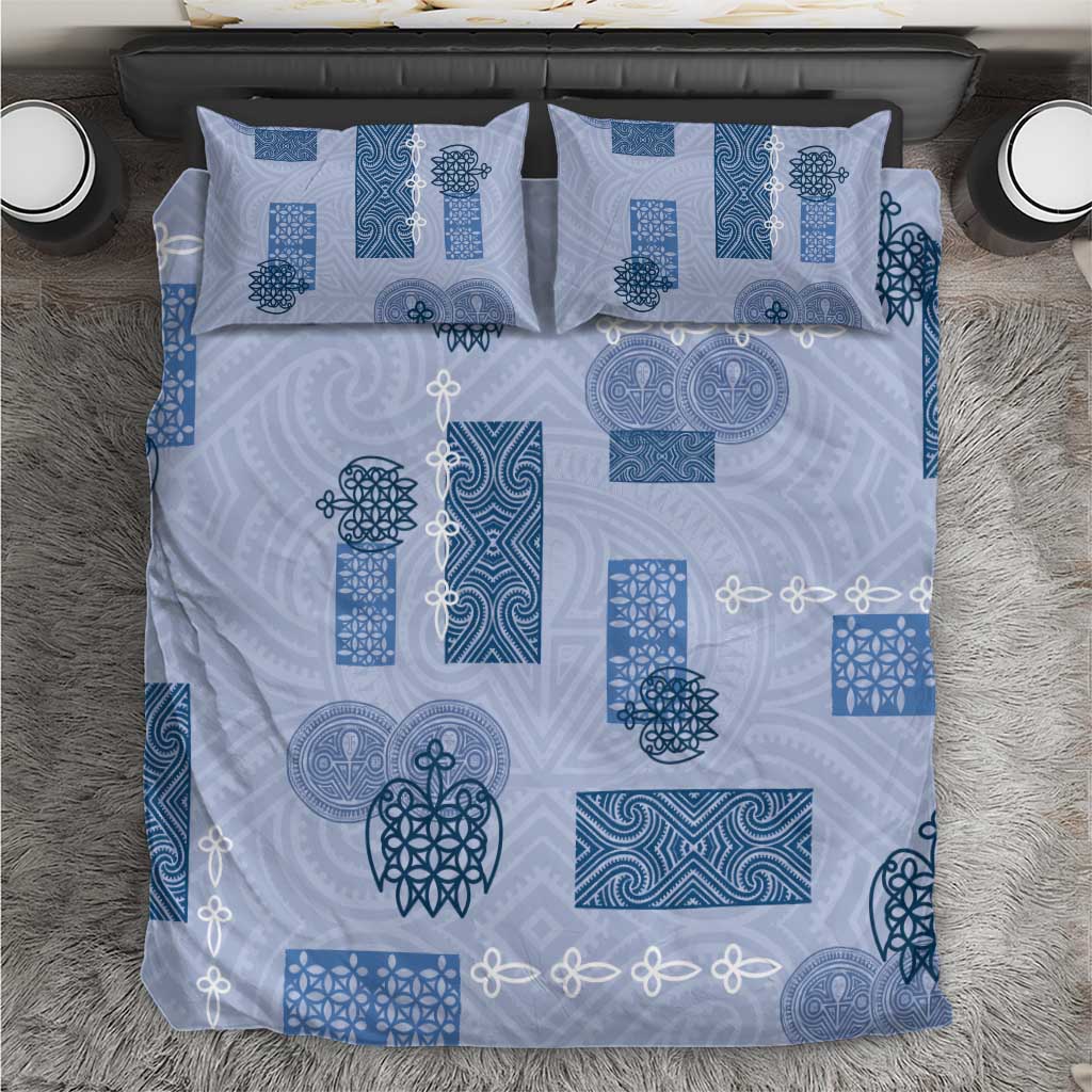 Vintage Lapita Bedding Set Iconic Double Face Pattern Blue
